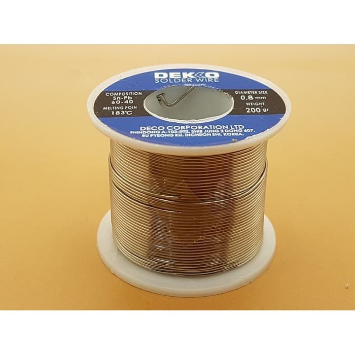 Terlaris Timah Solder 0.8Mm Soldering Wire Tin 0.8 Mm 200 Gram Dekko Korea 200G