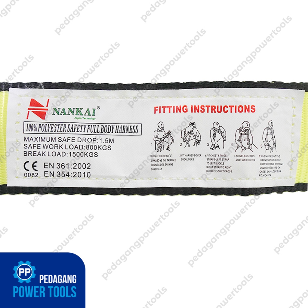 NANKAI SAFETY BELT DOUBLE HOOK BESAR SABUK FULL BODY HARNESS 002-03