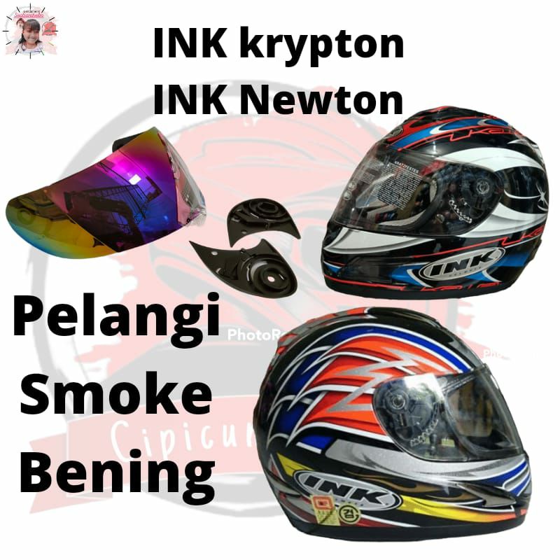 kaca helm INK krypton ink newton full face + rachet dudukan visor helmet