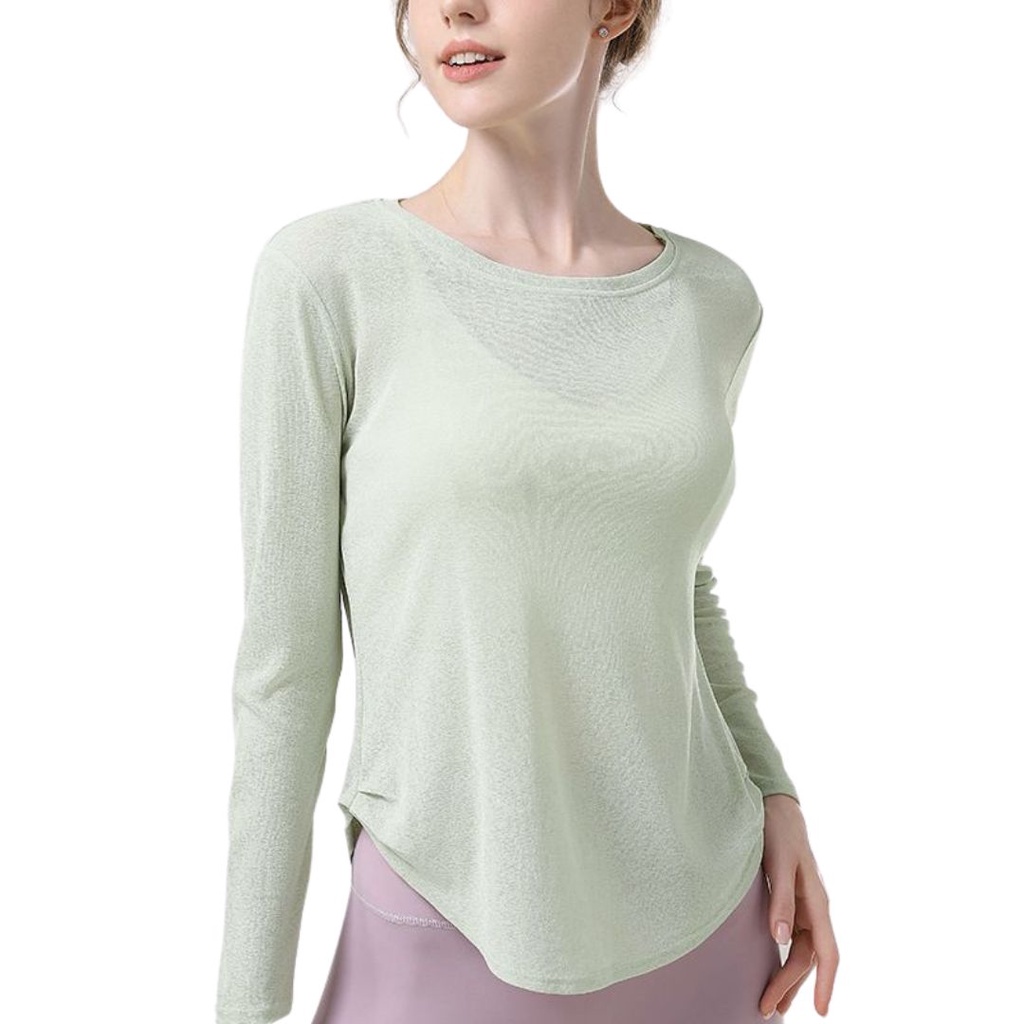 INSPORT - Baju Olahraga Wanita Lengan Panjang Kaos transparan Long Sleeve T-Shirt Yoga Oversize 3045