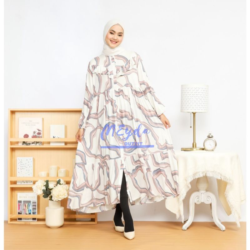 Ayana Midi Dress Rayon Premium | Hayya Dress looklike haideeorlin hayyah