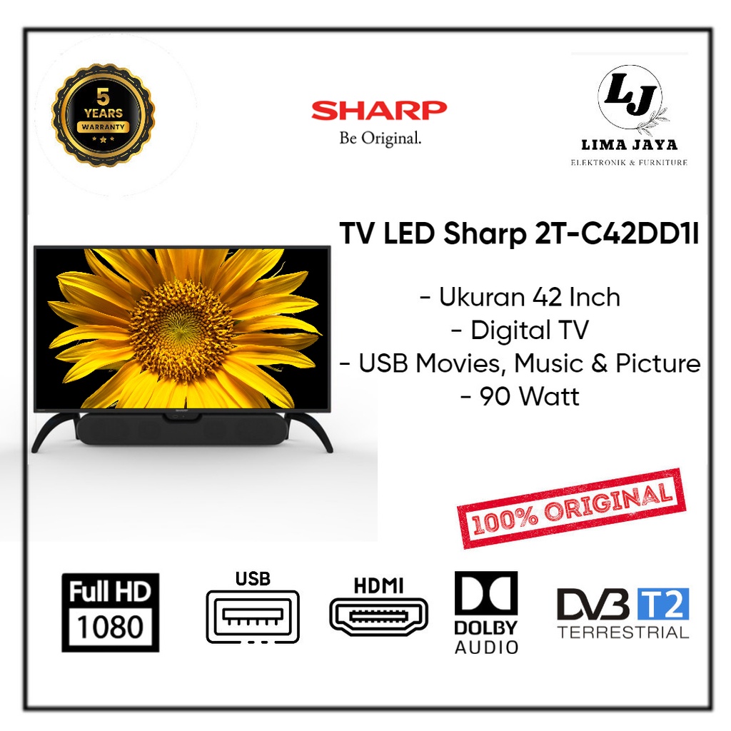 SHARP LED TV Soundbar 2T-42DD1I-SB DIGITAL TV LED 42 Inch