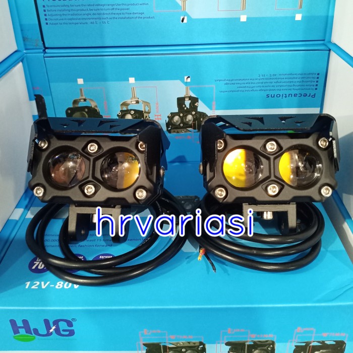 SEPASANG LAMPU TEMBAK SQL 2 MATA HJG HI LOW 60W-LED FOGLAMP 2 WARNA
