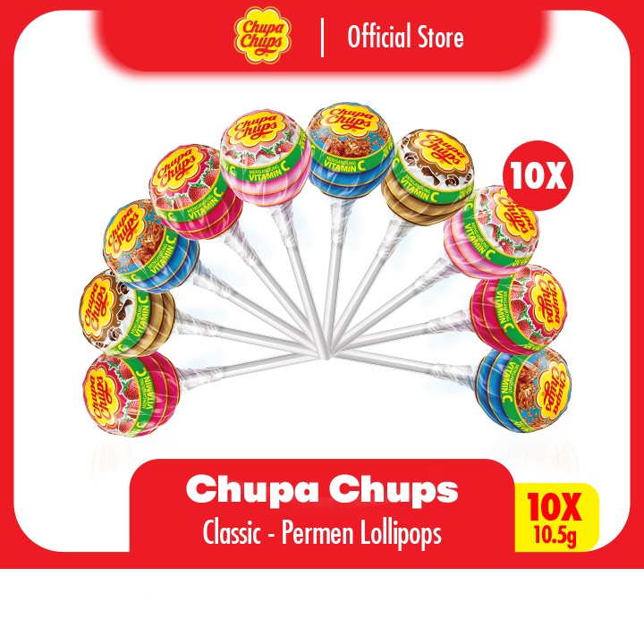 

Chupa Chups Lollipops Classic 12g - Permen Lolipop (10pcs)