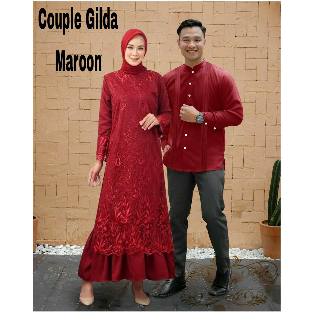 COUPLE GAMIS KEMEJA / BAJU COUPLE PASANGAN / BAJU COUPLE LEBARAN / BAJU LEBARAN COUPLE / CP GILDA