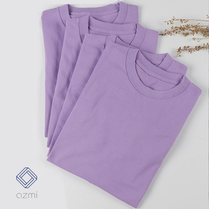 Promo Kaos Polos Lengan Pendek Ungu Lilac Cotton Combed 30s Premium