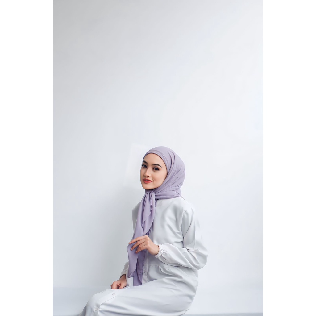HIJAB JILBAB KERUDUNG SQUARE SEGI EMPAT INSTAN TURKI 2 LAYER-GREY