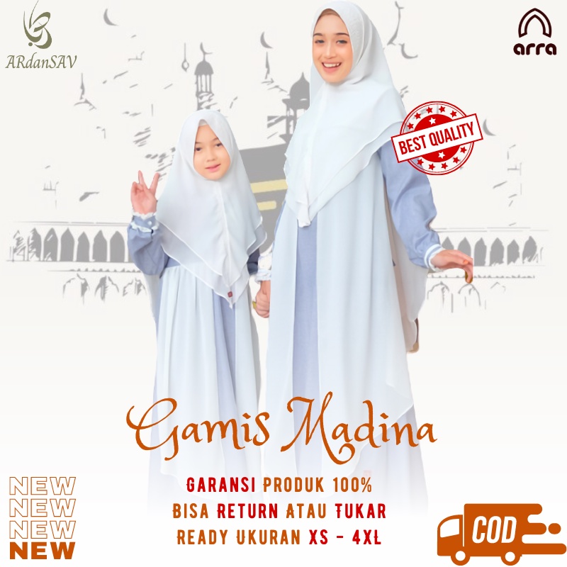 Gamis Couple Ibu Anak Perempuan Umur 1 2 3 8 10 12 Tahun Ukuran Jumbo ld 130 ld120 sarimbit Lebaran 