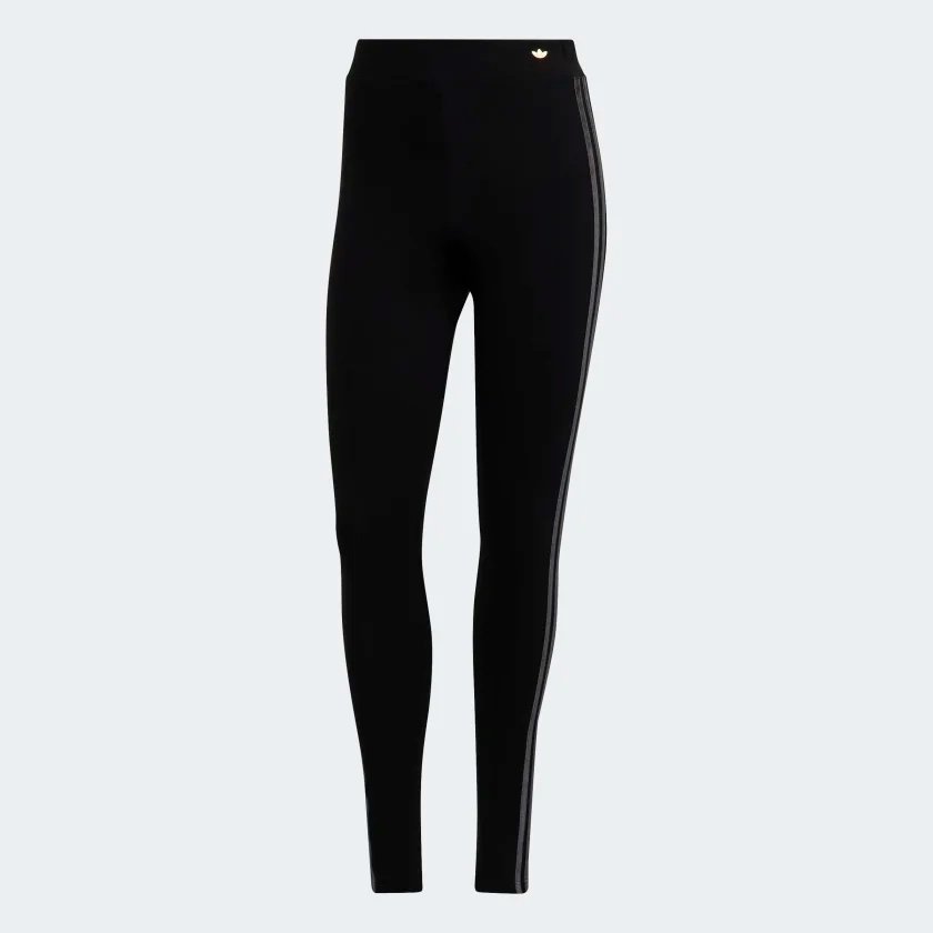 Legging Wanita ADIDAS TIGHTS WITH VELVET STRIPES TREFOIL RIVET H18017 - Sarang Sepatu