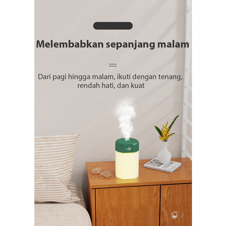 Halluna Humidifer Diffuser Aromatherapy Pelembab Ruangan LED Light Warna Semprotan Halus Rechargeable USB 250ML