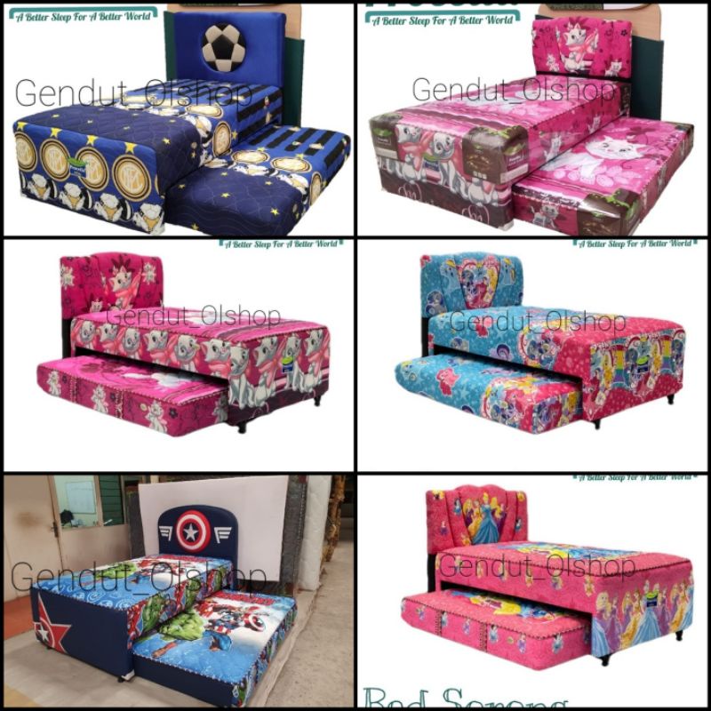 (Khusus Wilayah Kota Palembang) Bed Sorong procella 2in1 (karakter dan polos) 2in1 PROCELLA Ukuran 1