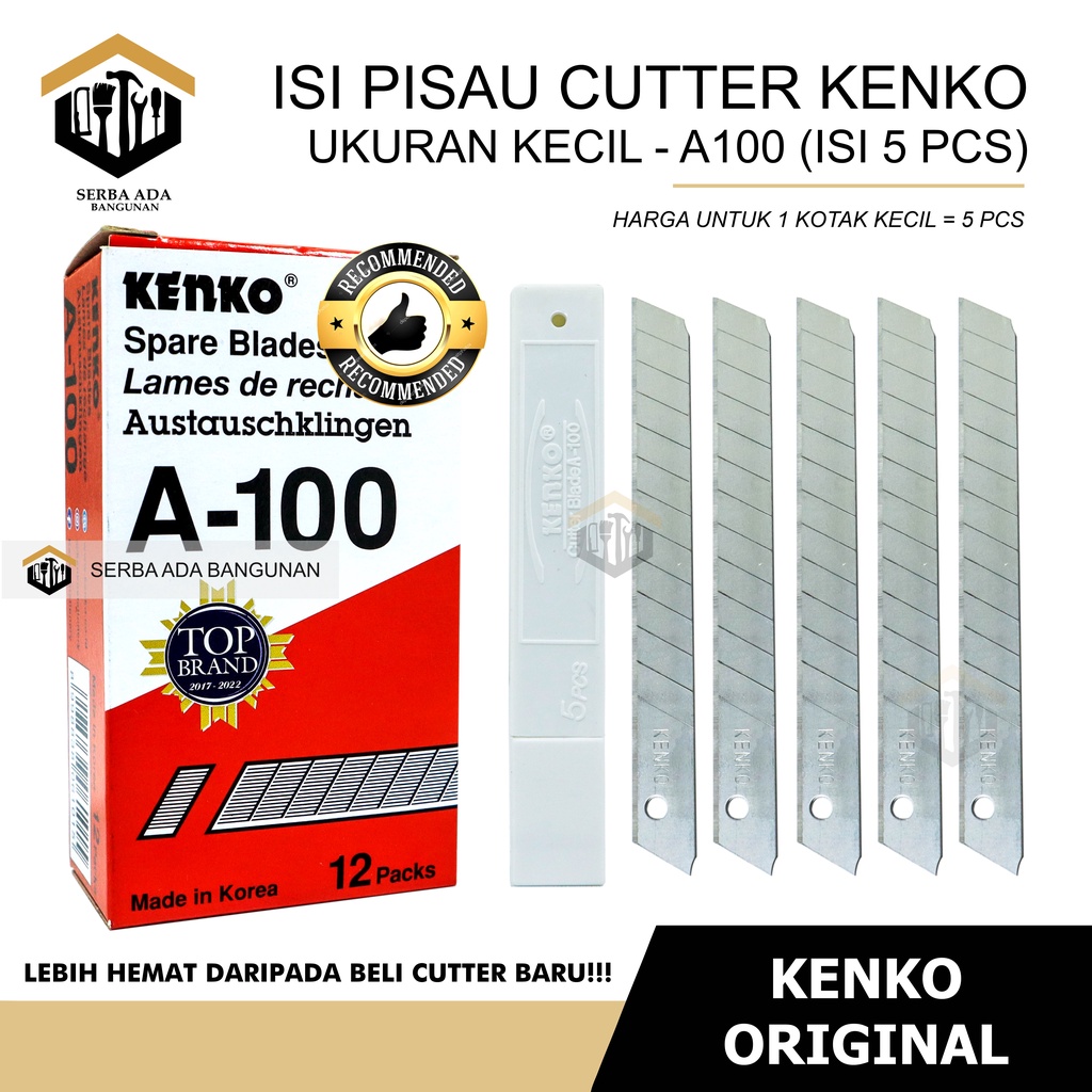 ISI MATA PISAU CUTTER  KENKO ASLI L-150 BESAR &amp; JOYKO A 100 KECIL/SILET TAJAM KUALITAS BAGUS 1KTK