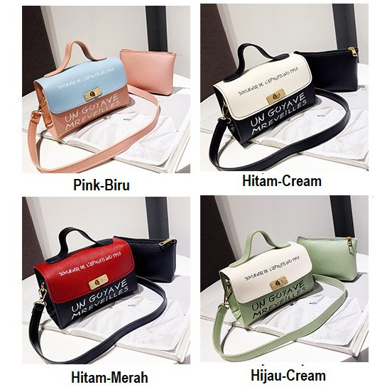 FYGALERY FYG1224 Tas Selempang Goyave 2 Warna Perempuan Slingbag Transparan Pvc Fashion Wanita Sling Bag Mini Korea Handbag Murah