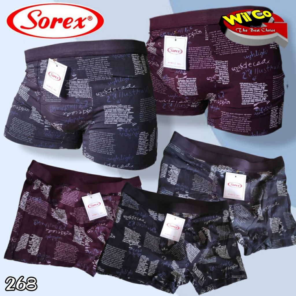 K268D - (DIJUAL PER 1 BOX ISI 2 Pcs)  CELANA DALAM PRIA CD BOXER PRIA PAKIAN DALAM SOREX TRENDY SIZE M L XL