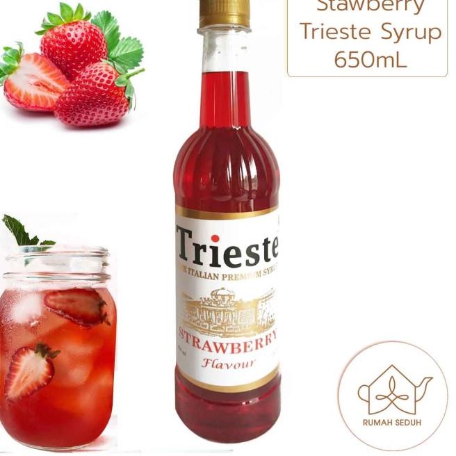 

◊ 650mL Sirup Strawberry merk Trieste - Sirup Stroberi ☜