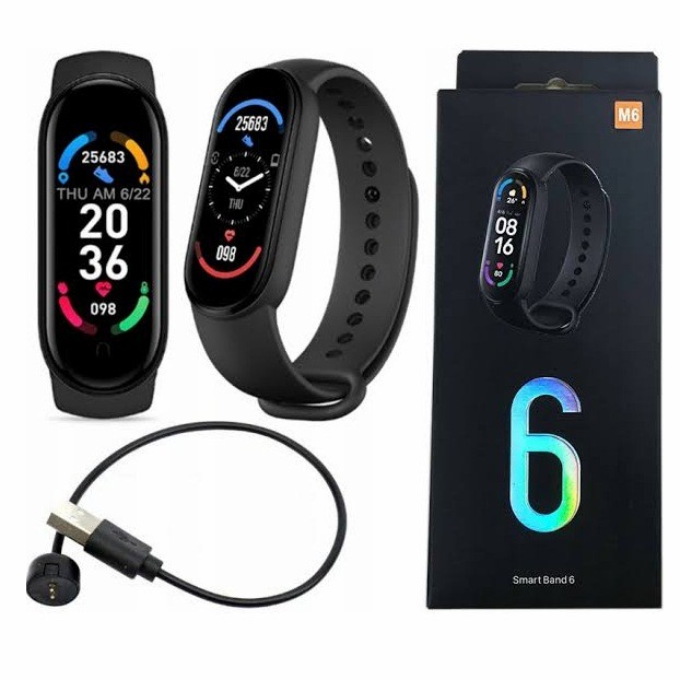 SMARTWATCH M6 SMARTBAND LIKE MI BAND 2022 ANTI AIR SMART BAND ORIGINAL