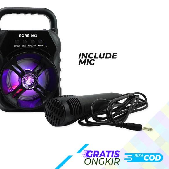 ♣ SPEAKER BLUETOOTH SUPER BASS 3 INCH FREE MIC KARAOKE FM SQRS 003 ✰