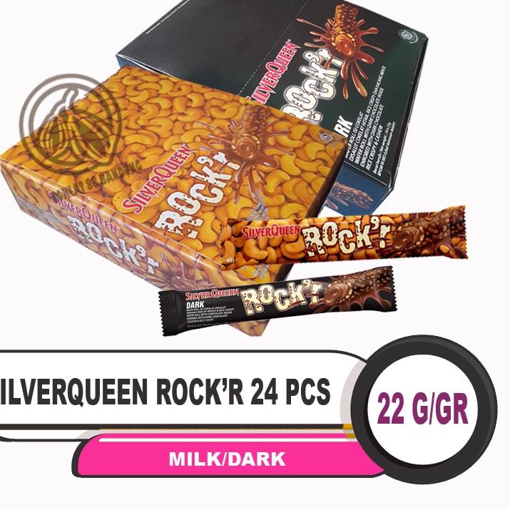 

➫ Silverqueen Rock'R 22gr/gram X 24pcs - Cokelat Silver Queen Rockr Milk Dark Coklat 22 gr Isi 24 pcs/box ♔