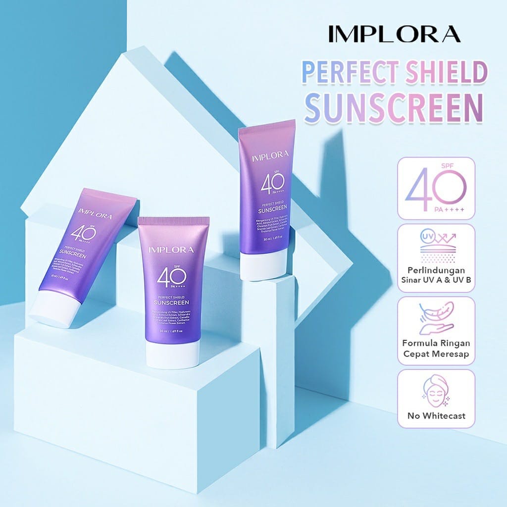 [BPOM &amp; ORI] IMPLORA Perfect Shield Sunscreen SPF 40 PA++++ | Sunscreen Wajah | Pelindung dari Sinar Matahari