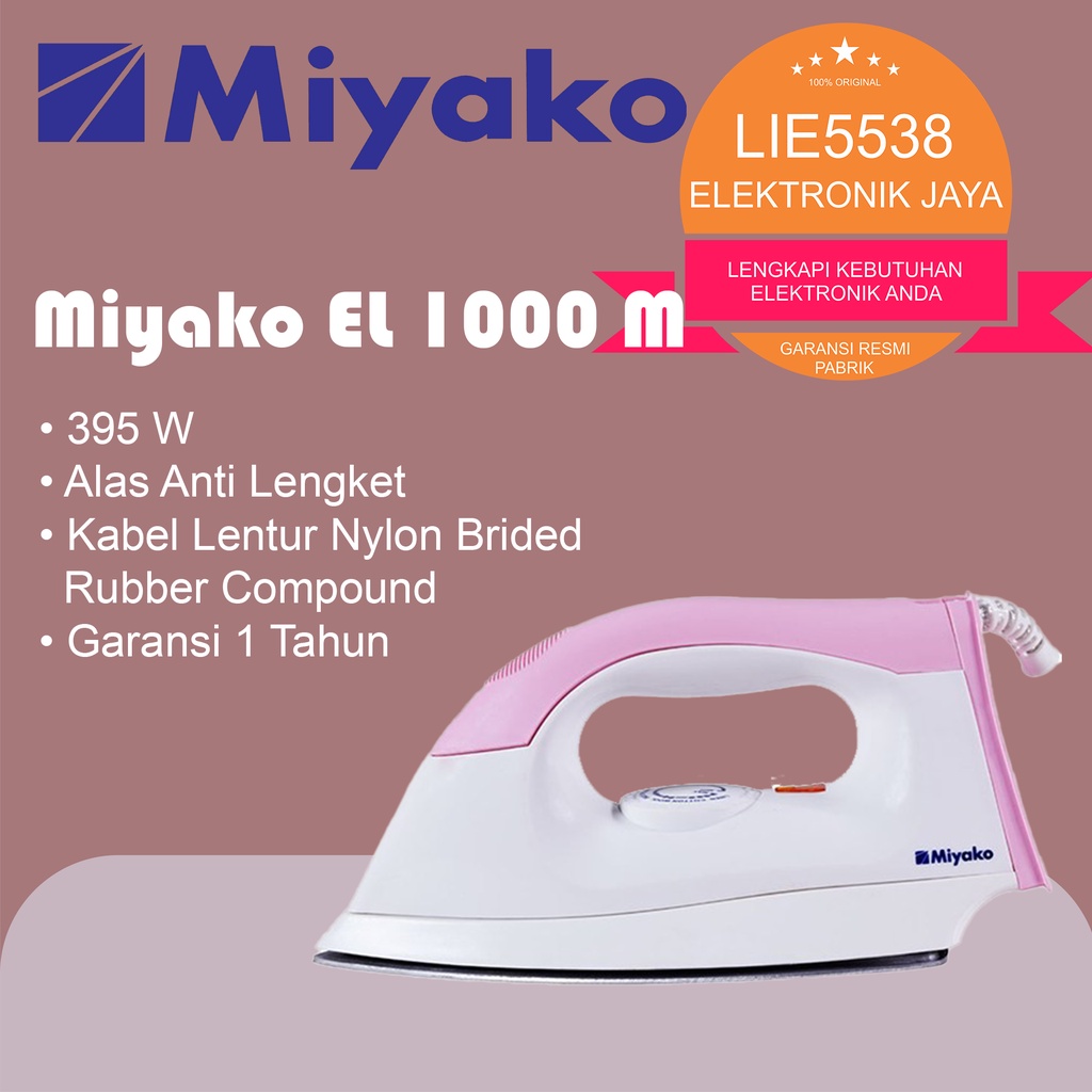 Setrika electric dry iron MIYAKO 1000 M / 1000M / 1008 M / 1008M