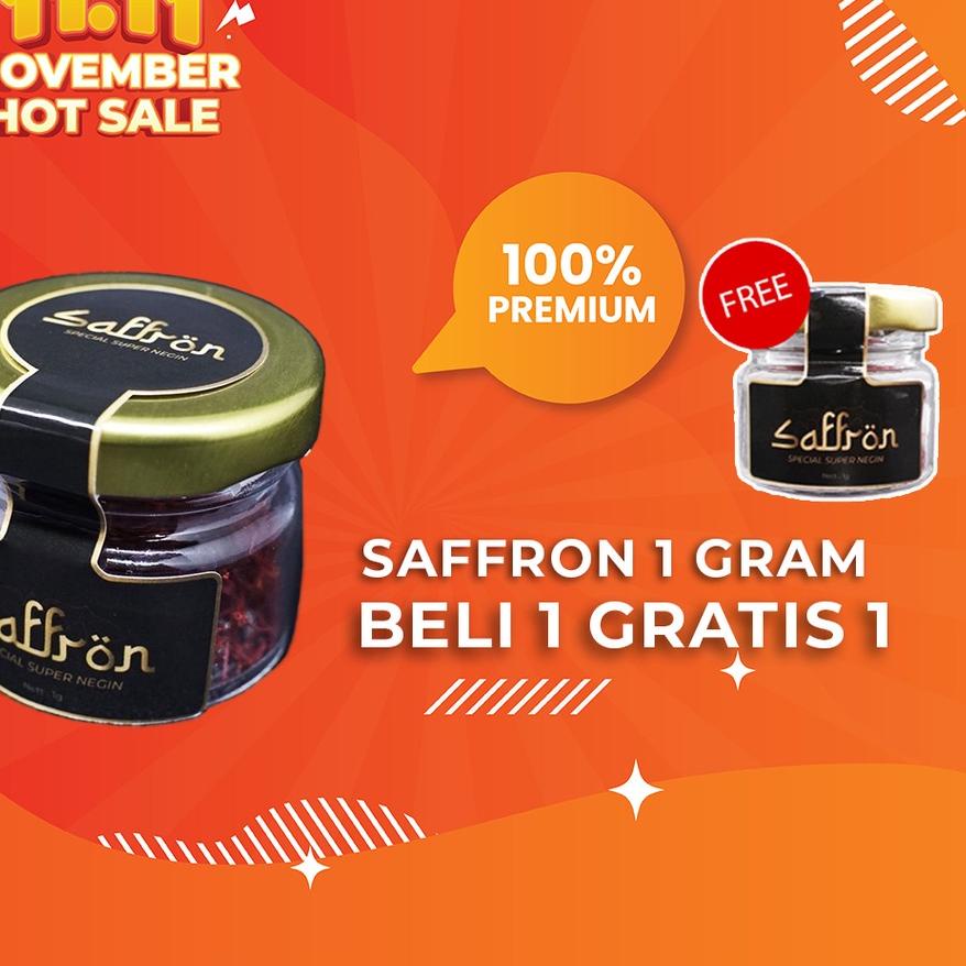 

➢ [ BELI 1 GRATIS 1 ] SAFFRON SPECIAL SUPER NEGIN 1 GRAM ORGANIC ORIGINAL IRAN - PREMIUM QUALITY 1 GR ☀