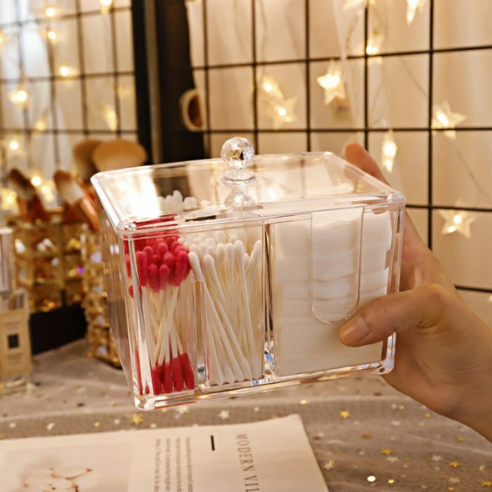 Org Rak Akrilik Cotton Bud & Kapas / Rak Kosmetik Akrilik