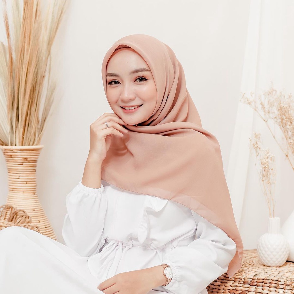 [ COD ] Bella Square 50 Warna Hijab Jilbab Segi Empat Nude Premium