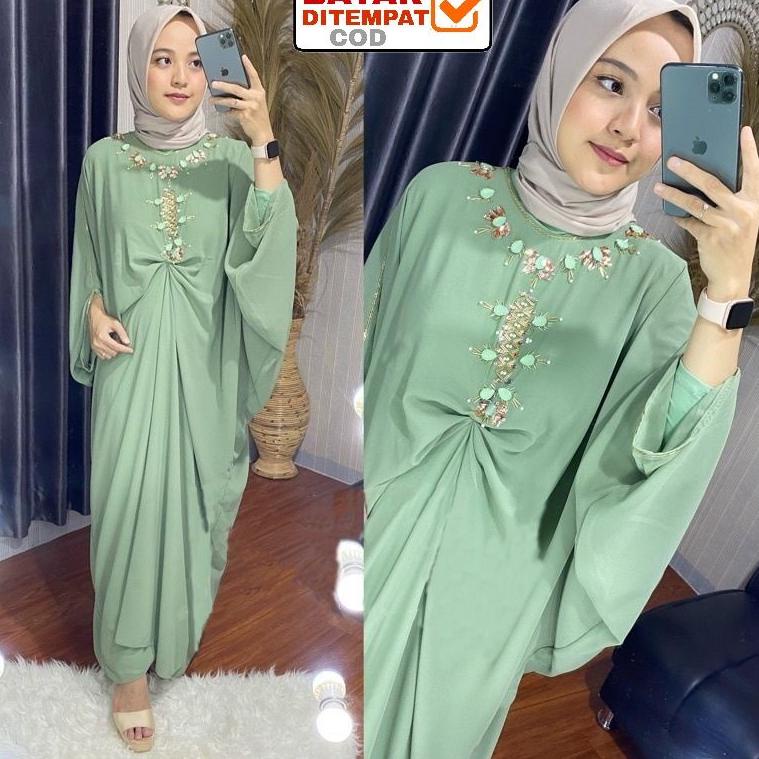 CHEKOUT Kaftan Payet Raisa / Kaftan Lebaran / Kaftan Jumbo / Kaftan Mewah / Baju pesta