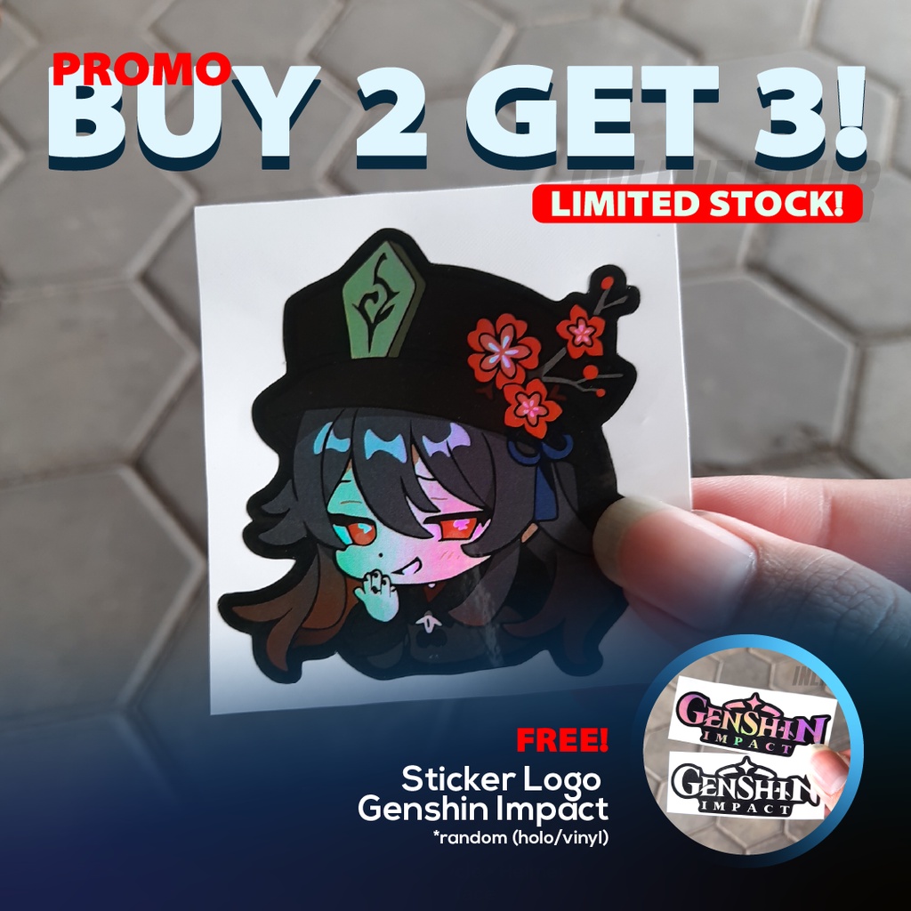 

Stiker Genshin Impact - Hu Tao - Sticker Anime Hologram Hutao Wibu Jepang Untuk Laptop Case Hp Koper Helm Imut Lucu