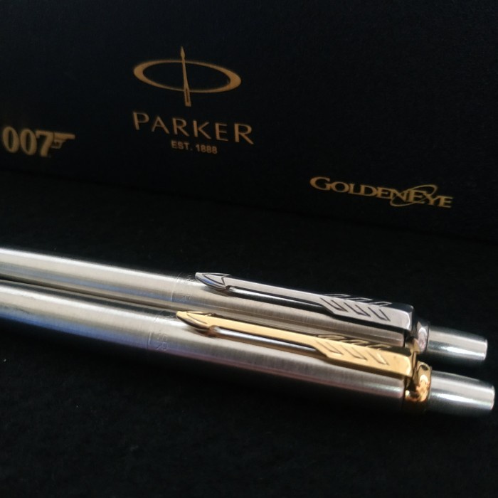 

original pulpen Parker jotter James Bond full stainless gratis Grafir