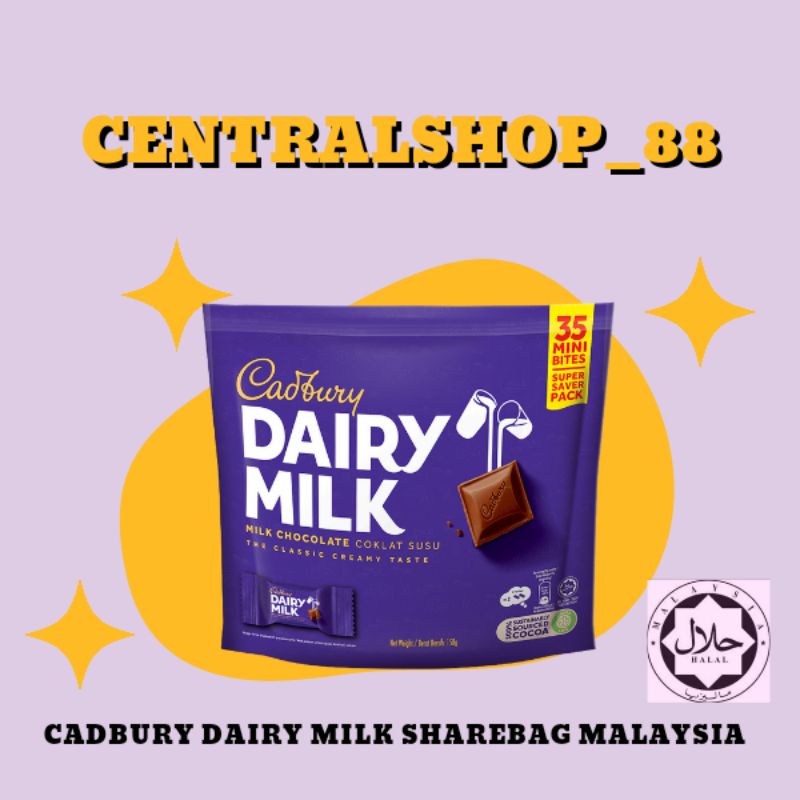 

Cadbury Dairy Milk Sharebag (35 × 4,5 g)