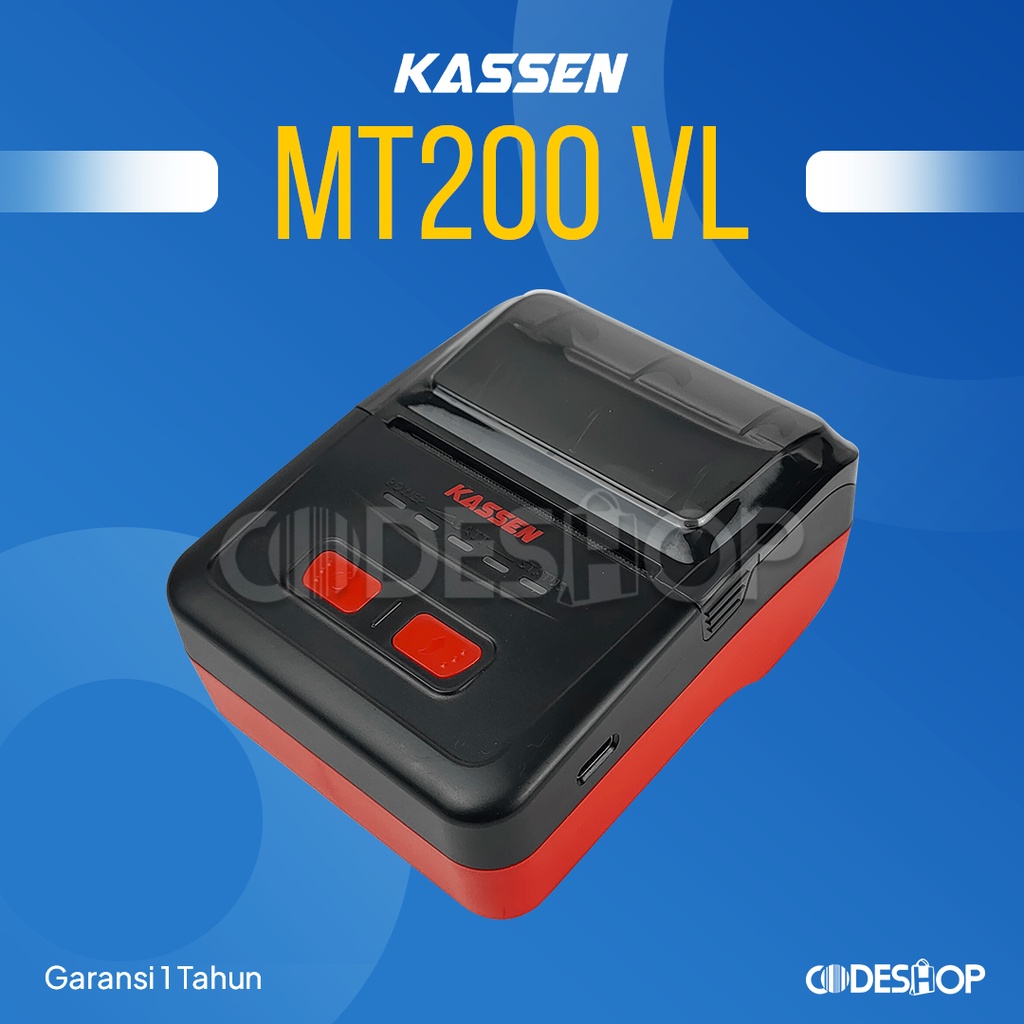 Kassen MT-200VL Mini Printer Thermal Kasir Bluetooth 58mm