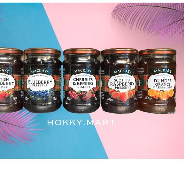 

♣ MACKAYS jam ALL VARIAN 340gr / selai blueberry/ selai cherries / selai strawberry / selai raspberry ♠