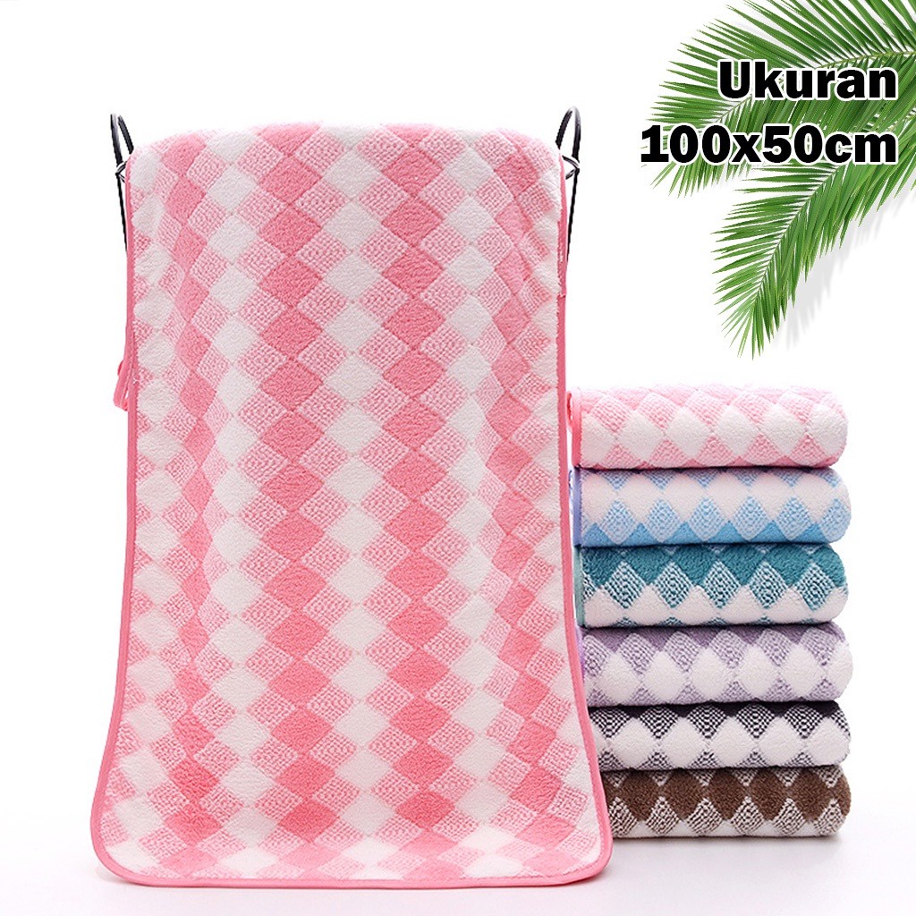 MILIKI SEGERA Handuk Mandi Bulu Zigzag Halus 70cm X 140cm Handuk mandi Dewasa microfiber