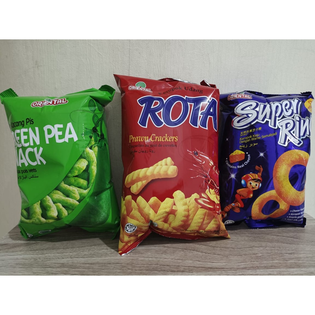 

Oriental Snack - Kerupuk Rota Prawn - Green Pea - Super Ring - Keropok Kerupuk Malaysia 60gr