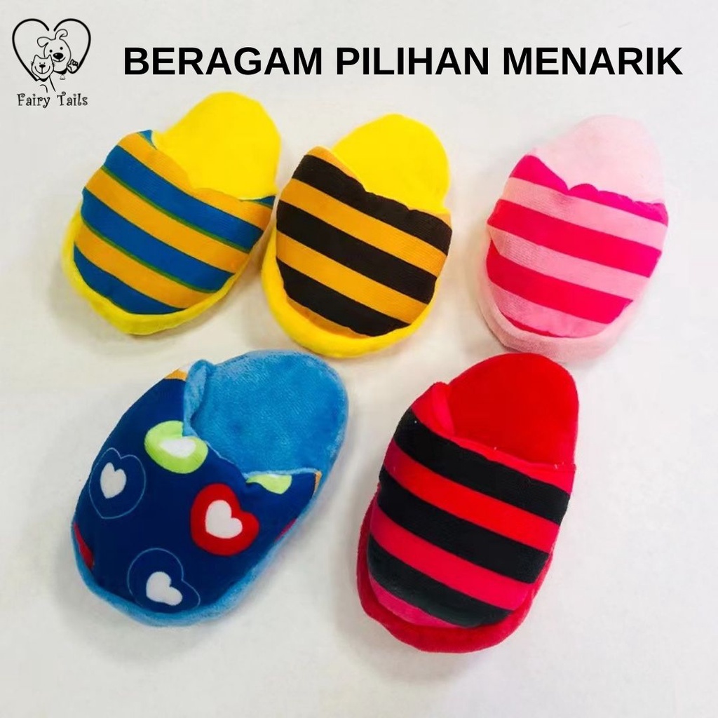 Mainan Boneka Sandal Kunyah Handmade Gigit Gigitan Untuk Anjing dan Kucing Anabul Desain Lucu | Chew Plush Slipper Toy