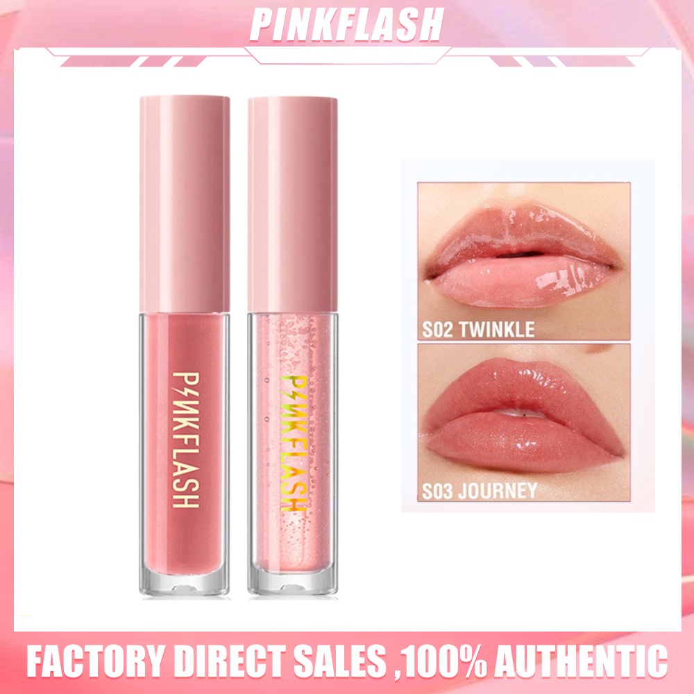 PINKFLASH OhMyPinkflash OhMyGloss Moisturising Plumpmax High Shimmer Lip Lasting Glossy Lipgloss Make Up Kosmetik Bibir