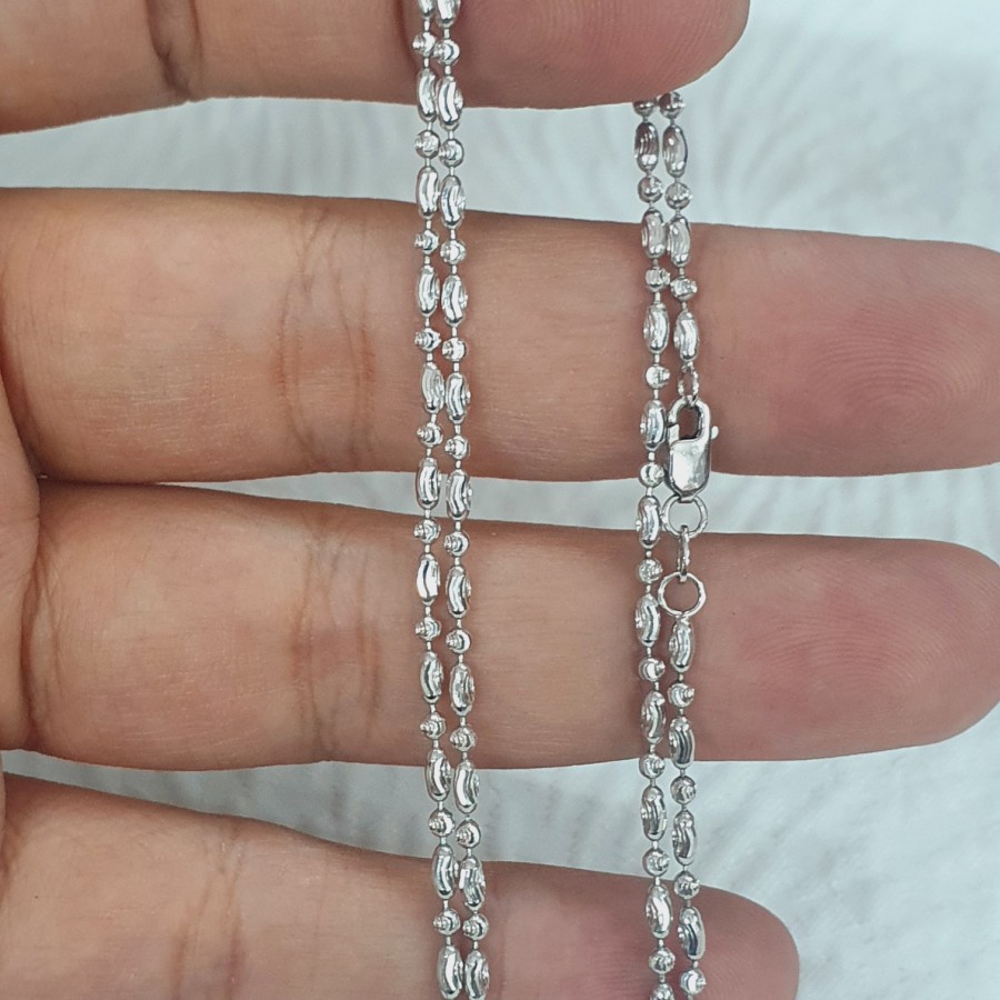 kalung botoran model merica oval pendek emas 75% 750 75 % 17k