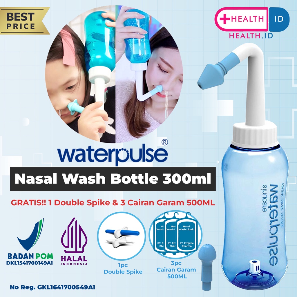 Paket Botol Cuci Hidung/ Nasal Wash Botle !!PROMO TERMURAH !! FREE CAIRAN GARAM STERIL 500ML 3PC  &amp; SPIKE