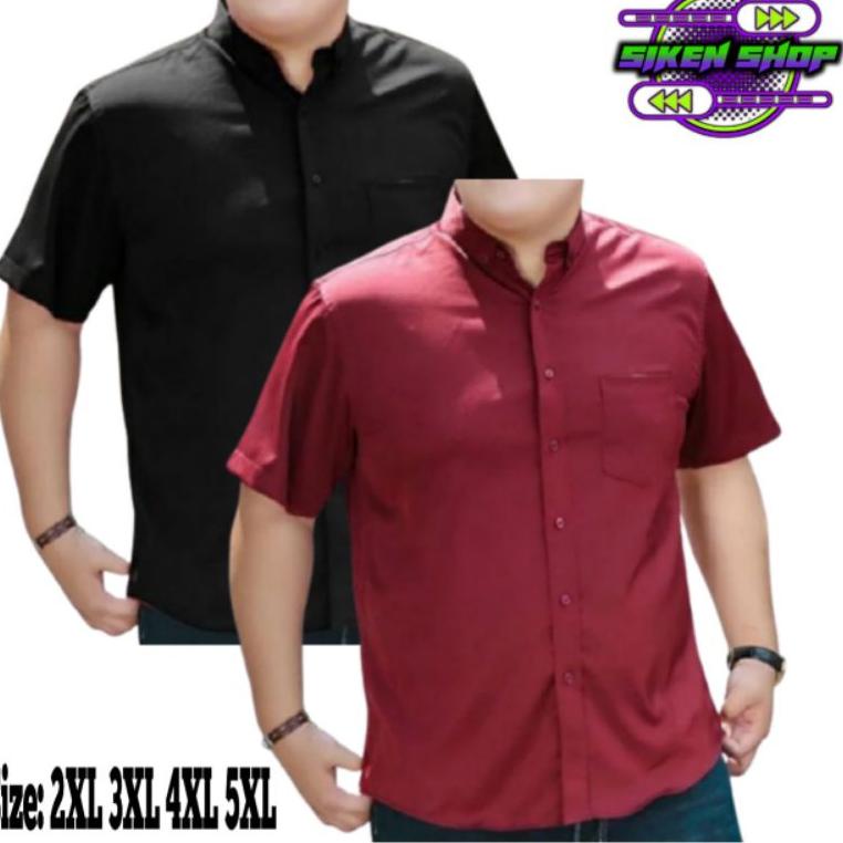 Kemeja Pria Polos Jumbo Size 2XL - 5XL MURAH