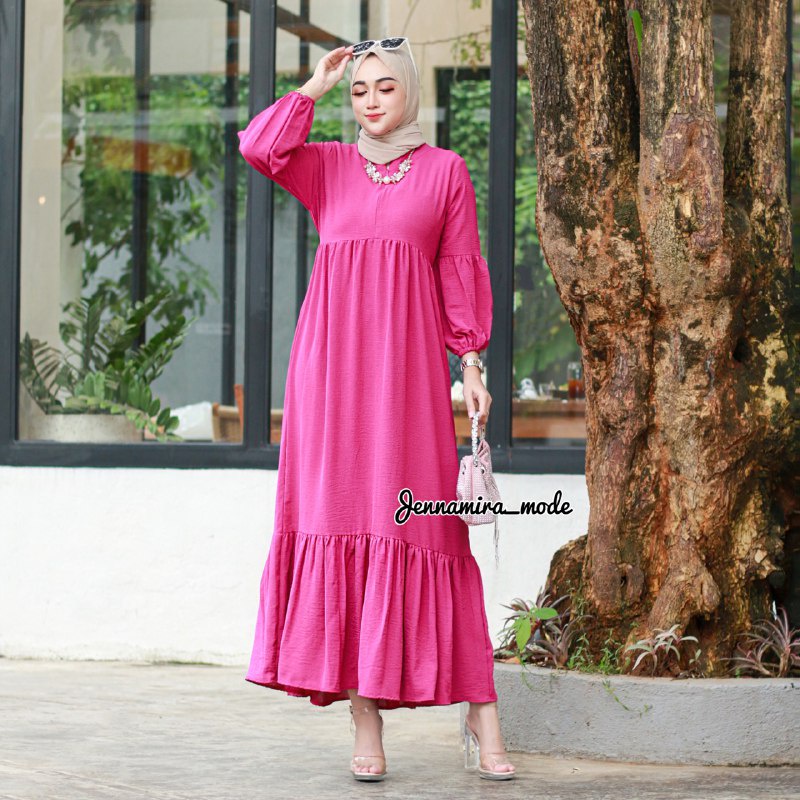 NAMIRA DRESS / GAMIS WANITA CINKLE AIRFLOW/ GAMIS LEBARAN 2023