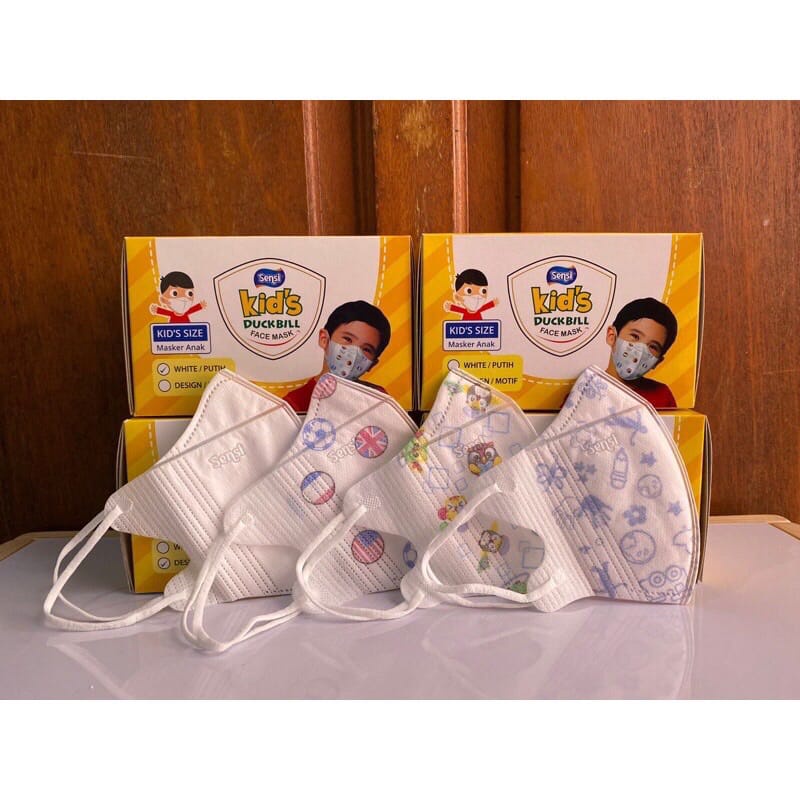 MASKER SENSI KIDS 1 BOX (ISI 40) NEW MOTIF / MASKER ANAK/ MASKER / 3 PLY/ MOTIF/ ANTI VIRUS