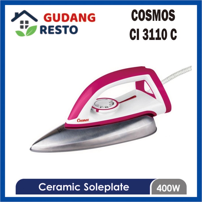 SETRIKA COSMOS CI 3110 C SETERIKA  KERING DRY IRON GOSOKAN CI3110 CI3110C TAPAK KERAMIK ANTI LENGKET