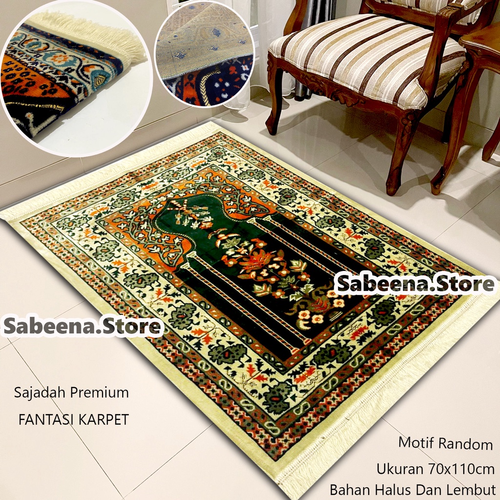 Sajadah Turki Fantasi Karpet Bahan Super Tebal Dan Halus Perlengkapan Sholat Pakaian Muslim by Sabeena.Store