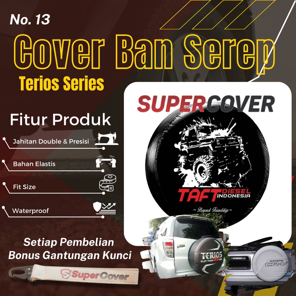 Sarung Ban Serep Daihatsu Terios Cover Ban Serep Kulit Sintetis Daihatsu Terios 13 Penutup Pelindung