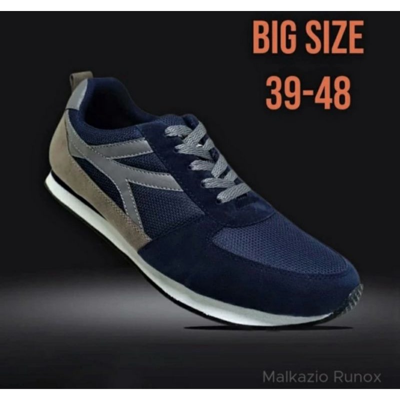 RUNOX Sport / Sepatu JUMBO Pria 39.48 Sneaker Sport Olahraga BIG Size Navy.304 Running Suede Shoes OVERSIZE