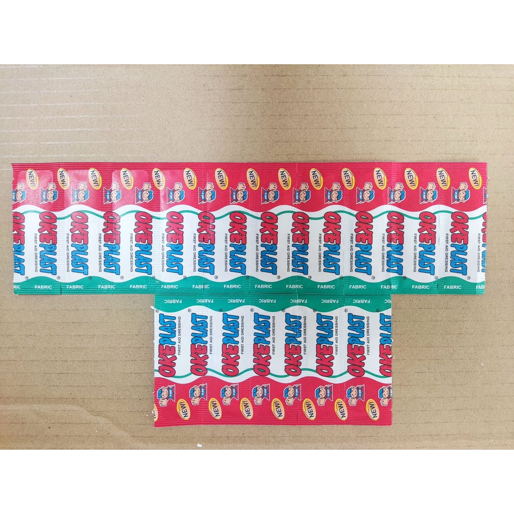 OkPlast Plester Cepat/ Ok Plast Plaster Coklat Kain isi 15 Pcs/Plester p3k