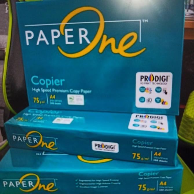 

Kertas A4 75 Gram Paper One/1 dus= 5Rim