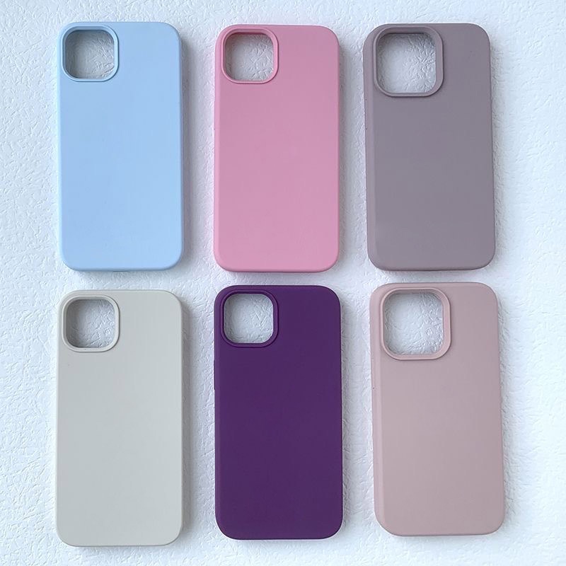 [Logo] Colorful Silicone Case for iPhone 11 12 13 Pro Max Full Cover Protector