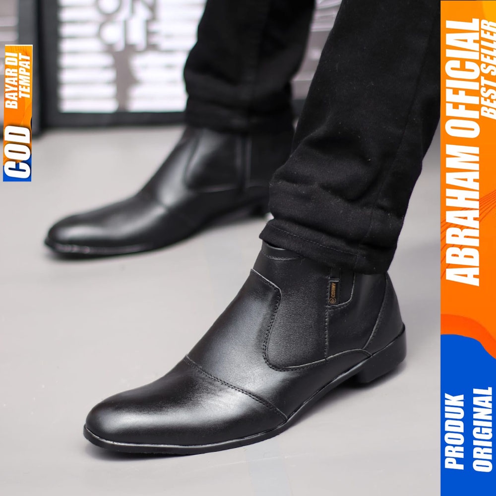 ABRHM FOX Sepatu Formal Pria Sepatu Pantofel Kulit Asli Sepatu Pria Casual Sepatu Kasual Cowok / Cowo Oxford Kerja Kantor Kuliah Kondangan Gaya Keren Kekinian Original Murah Terlaris